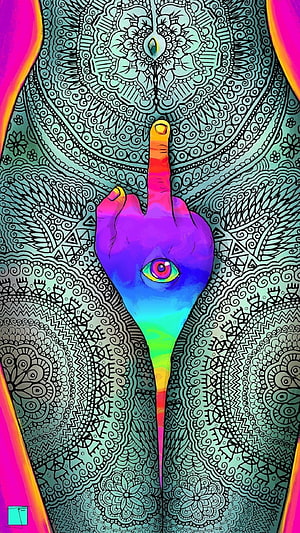 Psychedelic Hand with Eye on Palm Amidst Intricate Mandala Patterns HD phone wallpaper