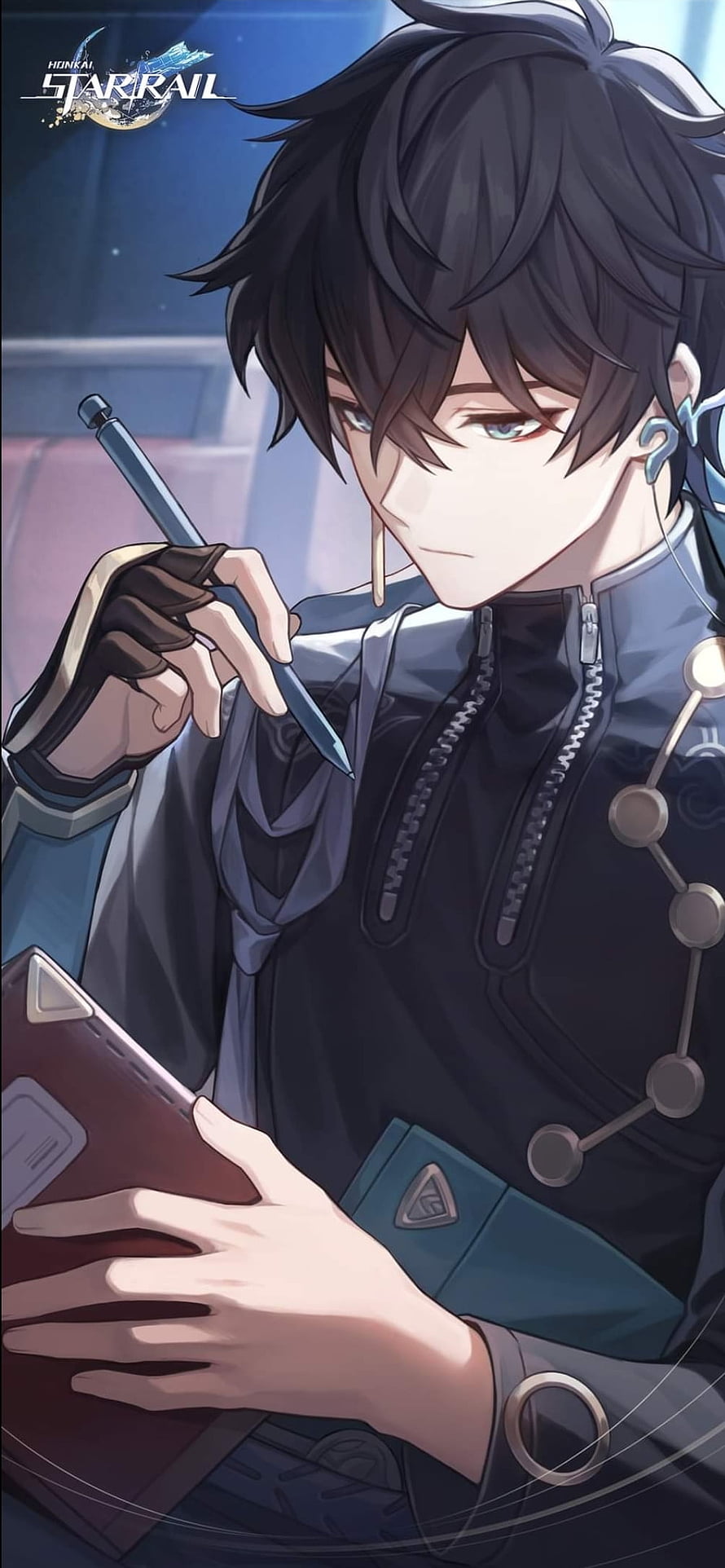 Dan Heng from Honkai Star Rail Writing in a Notebook with a Pen HD phone wallpaper