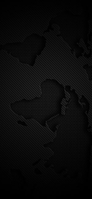 Dark Halftone World Map with Diagonal Line Texture on Black Background HD phone wallpaper