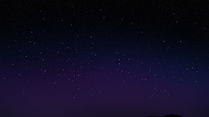 Deep Purple Starry Night Sky with Scattered Stars and Dark Horizon HD wallpaper