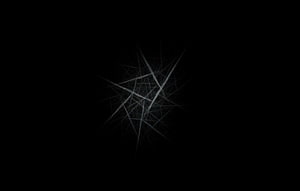 Abstract Minimalist Line Art on Black Background with Grey Geometric Intersections HD wallpaper