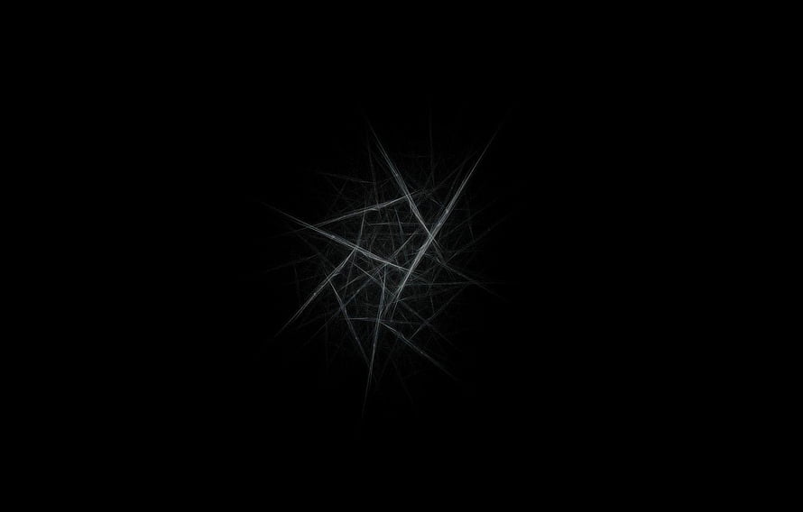 Abstract Minimalist Line Art on Black Background with Grey Geometric Intersections HD wallpaper
