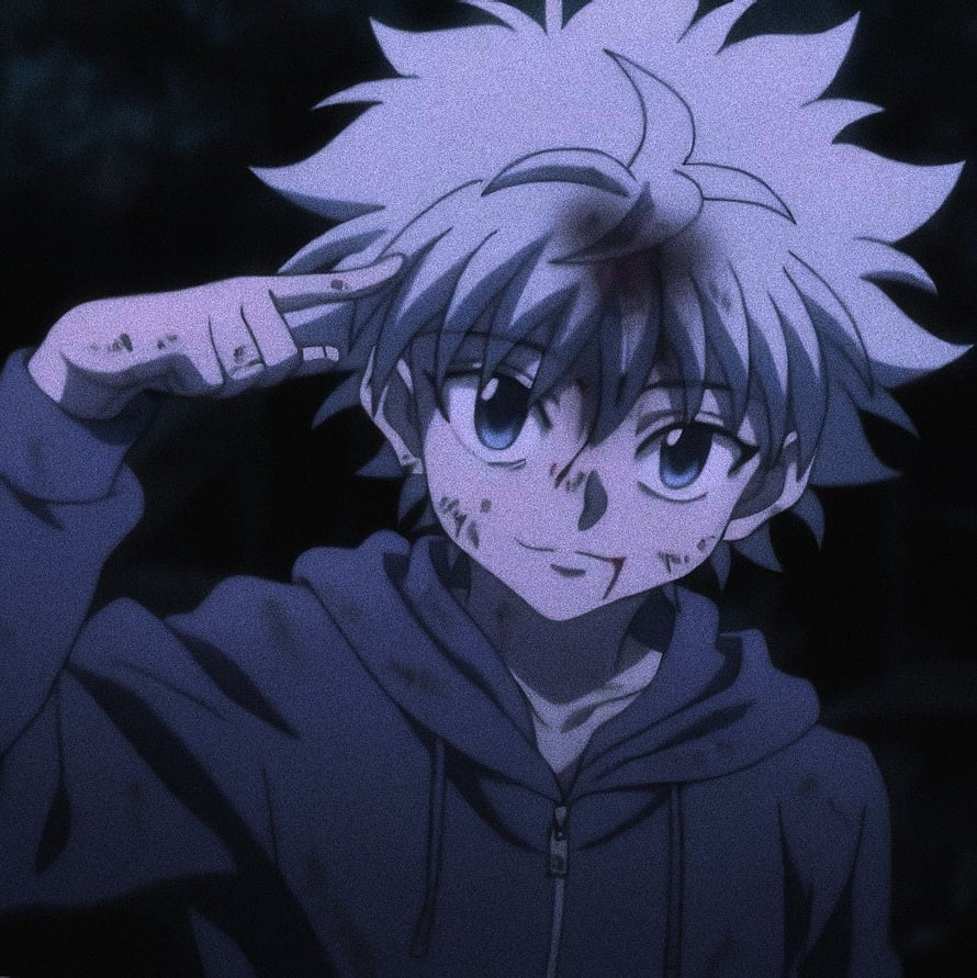 Killua Zoldyck Anime Character Portrait in Dark Hoodie HD phone wallpaper