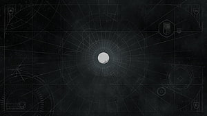 Destiny Traveler Blueprint Schematic with Celestial Geometry and Dark Technical Grid HD wallpaper