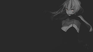 Fate Stay Night Anime Girl in Dark Minimalist Illustration HD wallpaper