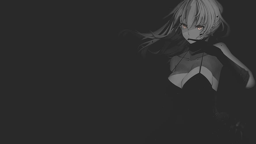 Fate Stay Night Anime Girl in Dark Minimalist Illustration HD wallpaper