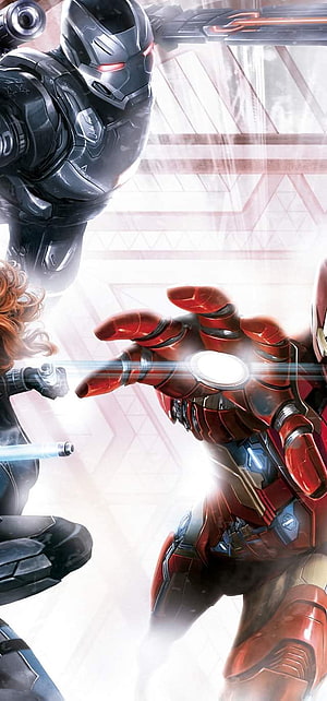 Iron Man and War Machine Confrontation in Marvel Cinematic Universe HD phone wallpaper