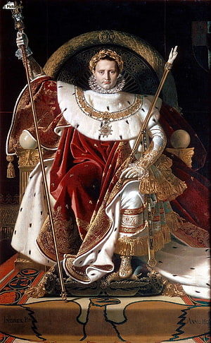 Napoleon on His Imperial Throne by Jacques Louis David, 1806 Oil Painting HD phone wallpaper