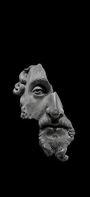 Ancient Roman Marble Bust Fragment of Marcus Aurelius in Black and White, Marcus Aurelius X , fragment of bronze portrait (1125 × 2436): Stoicism HD phone wallpaper