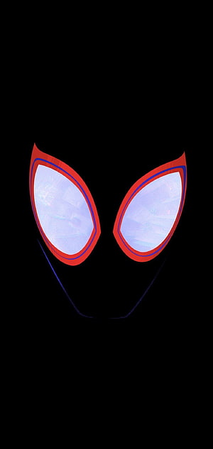Miles Morales Spider-Man Mask Eyes Minimalist Black Background, Cool Miles Morales Spiderman, Miles Morales Falling HD phone wallpaper