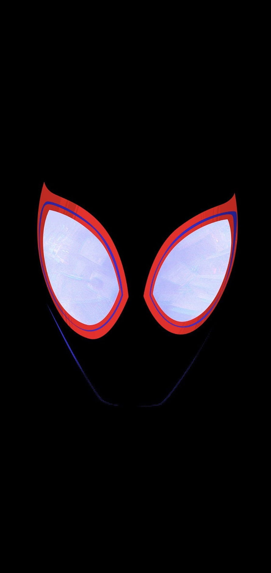 Miles Morales Spider-Man Mask Eyes Minimalist Black Background HD phone wallpaper