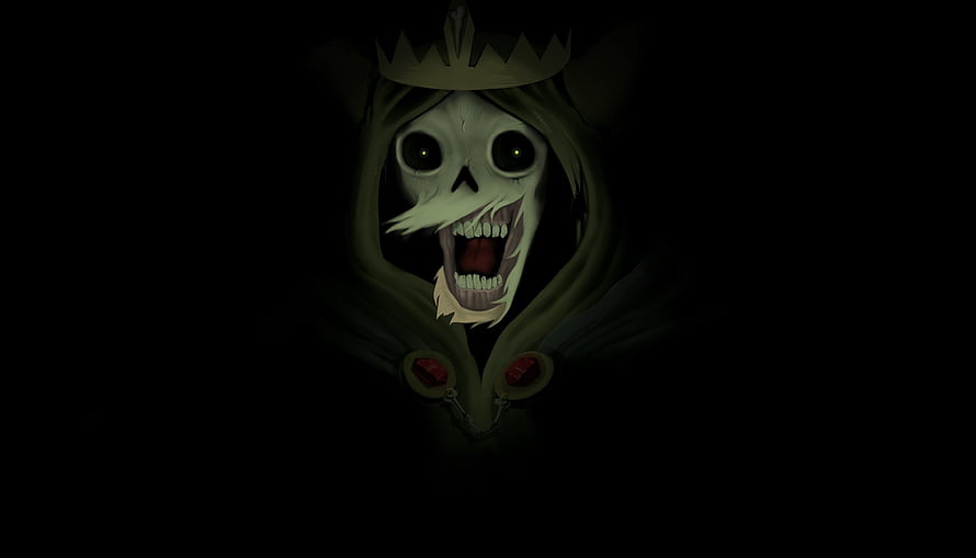 The Lich from Adventure Time in Dark Hooded Crowned Portrait HD wallpaper
