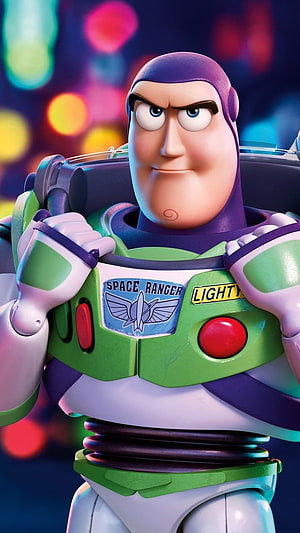 Buzz Lightyear Space Ranger Close-Up Portrait with Bokeh Background HD phone wallpaper