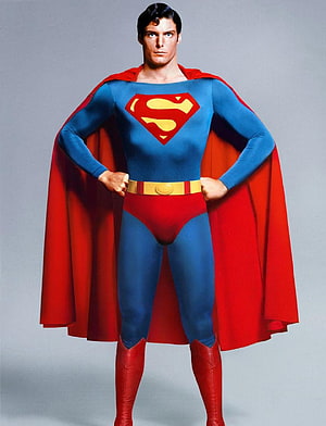 Christopher Reeve as Superman in Classic Blue Suit and Red Cape HD phone wallpaper