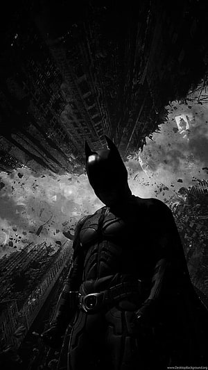Batman The Dark Knight Silhouette Amidst Urban Destruction and Debris, Batman The Dark Knight For Background, The Dark Knight Mobile HD phone wallpaper