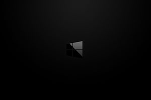 Windows 10 Logo on Dark Carbon Fiber Texture Minimalist Desktop Background HD wallpaper