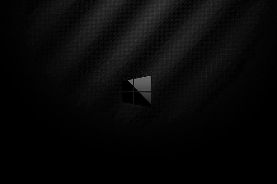 Windows 10 Logo on Dark Carbon Fiber Texture Minimalist Desktop Background HD wallpaper