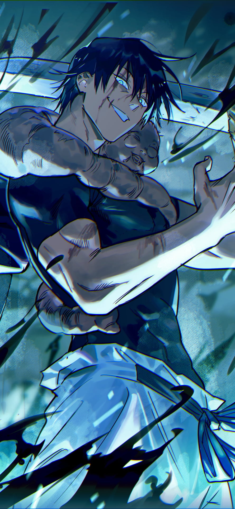 Toji Fushiguro Jujutsu Kaisen Anime Character Action Scene HD phone wallpaper