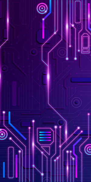 Neon Circuit Board Technology Abstract Digital Art Wallpaper HD phone wallpaper