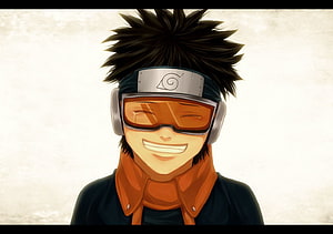 Obito Uchiha Portrait in Goggles and Headband from Naruto Anime HD wallpaper