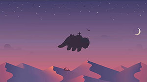 Avatar The Last Airbender Appa Flying Silhouette at Dusk HD wallpaper