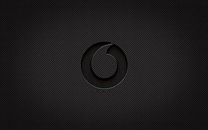 Vodafone Carbon Fiber Logo on Dark Textured Background HD wallpaper