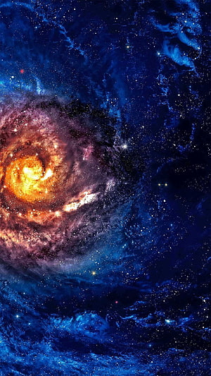 Vibrant Spiral Galaxy and Deep Space Nebula with Star Fields and Cosmic Dust HD phone wallpaper