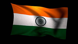 Indian National Flag Waving Against Black Background HD wallpaper