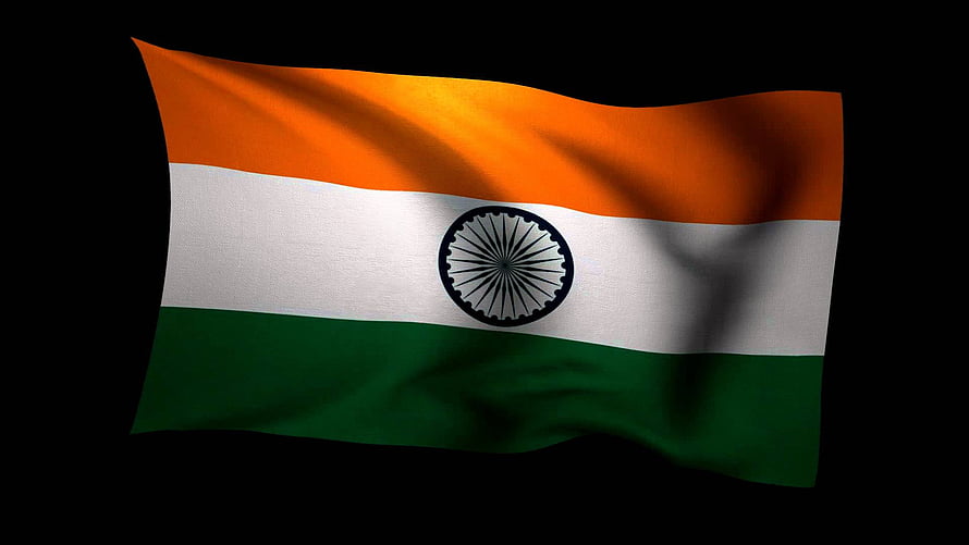 Indian National Flag Waving Against Black Background HD wallpaper