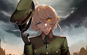 Tanya von Degurechaff in Military Uniform from Youjo Senki Anime HD wallpaper
