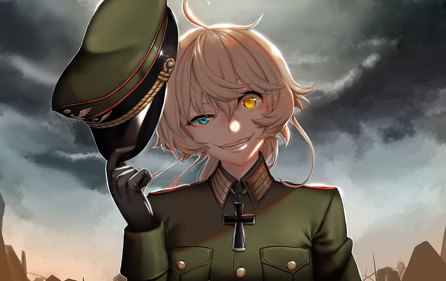 Tanya von Degurechaff in Military Uniform from Youjo Senki Anime HD wallpaper