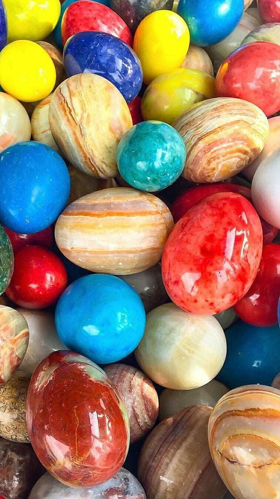 Vibrant Polished Agate Stones in Assorted Colors and Patterns HD phone wallpaper