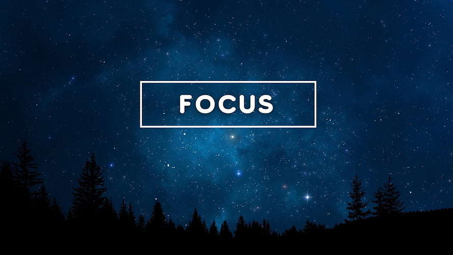 Starry Night Sky Over Pine Forest Silhouette With Focus Text Overlay HD wallpaper