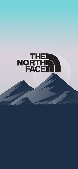 The North Face Minimalist Mountain Landscape with Gradient Sky and Pine Forest Silhouette HD phone wallpaper
