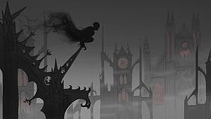 Mistborn Dark Fantasy Cityscape with Gothic Architecture and Misty Atmosphere HD wallpaper