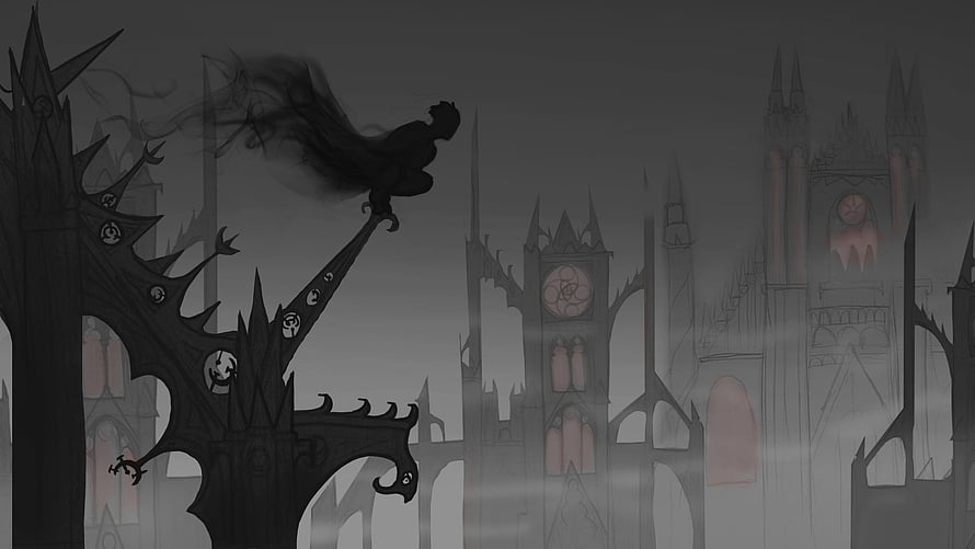 Mistborn Dark Fantasy Cityscape with Gothic Architecture and Misty Atmosphere HD wallpaper