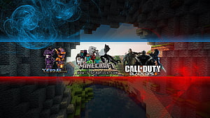 Minecraft, Terraria, and Call of Duty Black Ops III Gaming Banner HD wallpaper