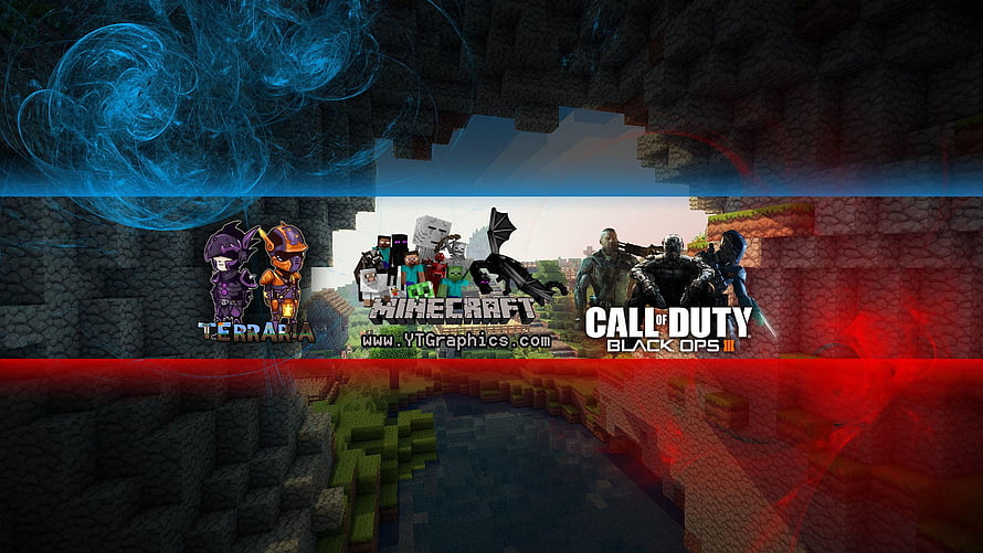 Minecraft, Terraria, and Call of Duty Black Ops III Gaming Banner HD wallpaper