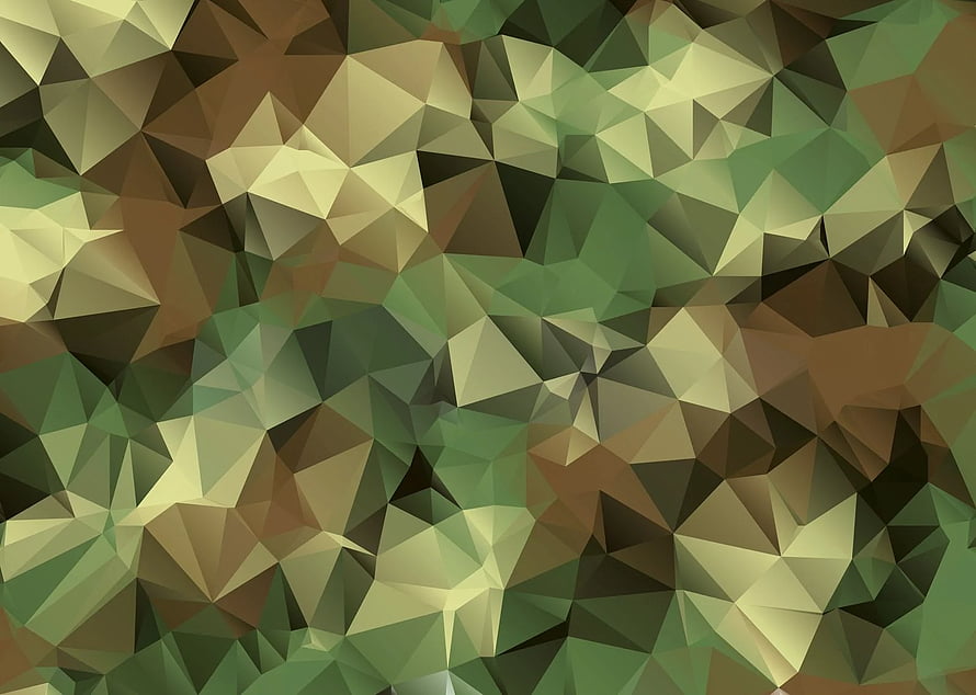 Geometric Low Poly Camouflage Pattern in Earth Tones and Olive Green HD wallpaper