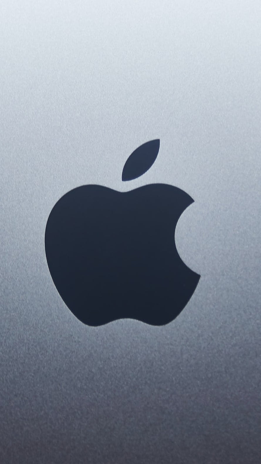 Apple Logo on Brushed Metal Surface Minimalist Wallpaper HD phone wallpaper