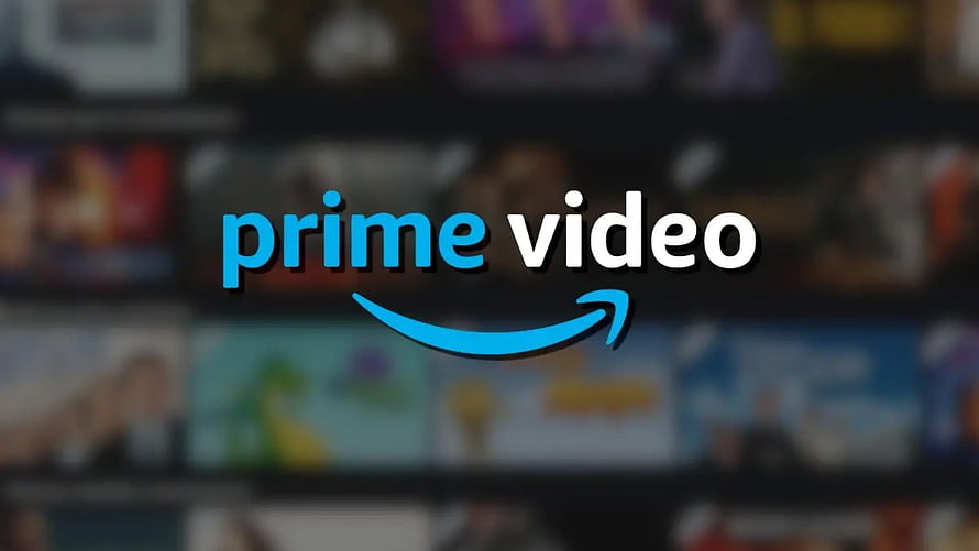 Amazon Prime Video Streaming Service Logo Over Blurred Movie Poster Background HD wallpaper