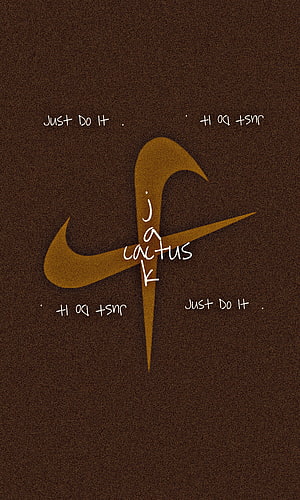 Nike Cactus Jack Travis Scott Swoosh Logo on Dark Brown Textured Background HD phone wallpaper