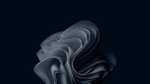 Dark Abstract 3D Ribbon Sculpture on Deep Navy Background HD wallpaper