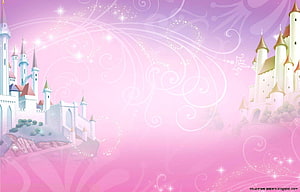 Dreamy Pink Fairy Tale Castle with Sparkling Swirls and Magical Glow HD wallpaper