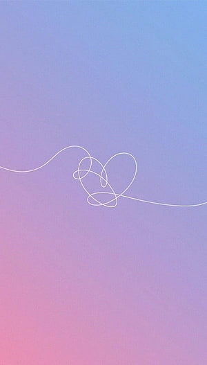 Minimalist White Line Heart on Soft Pastel Gradient Background HD phone wallpaper