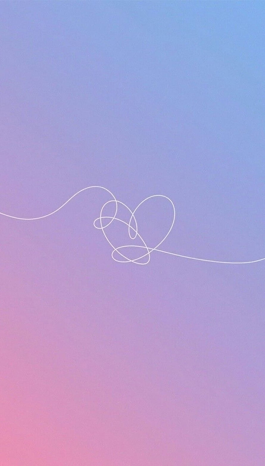 Minimalist White Line Heart on Soft Pastel Gradient Background HD phone wallpaper