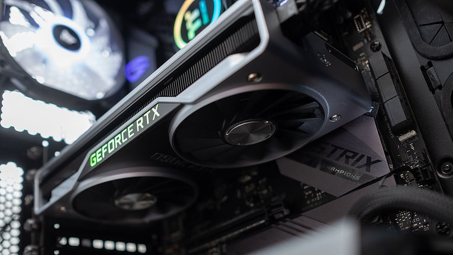 Nvidia GeForce RTX Graphics Card Installed in Gaming PC Build HD wallpaper