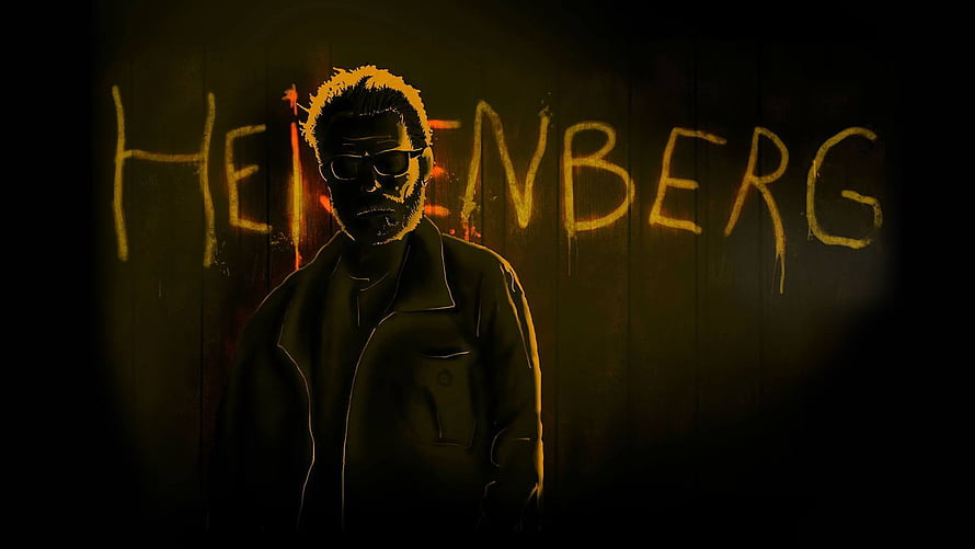 Heisenberg Breaking Bad Character Portrait with Graffiti Wall and Dark Atmosphere HD wallpaper
