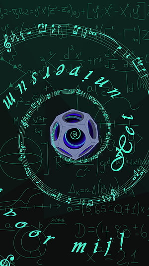 Overwatch Sigma Concept Art with Mathematical Equations and Musical Notation HD phone wallpaper
