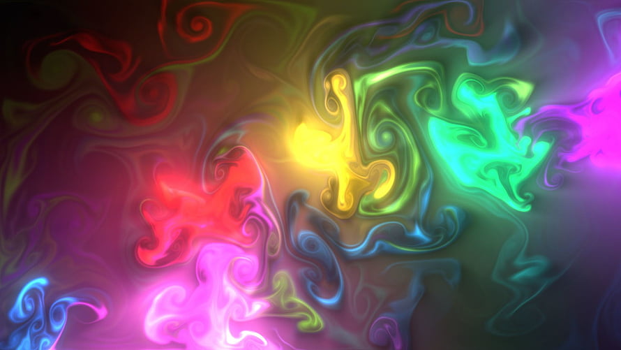 Vibrant Multicolored Fluid Simulation with Swirling Neon Colors and Abstract Patterns HD wallpaper